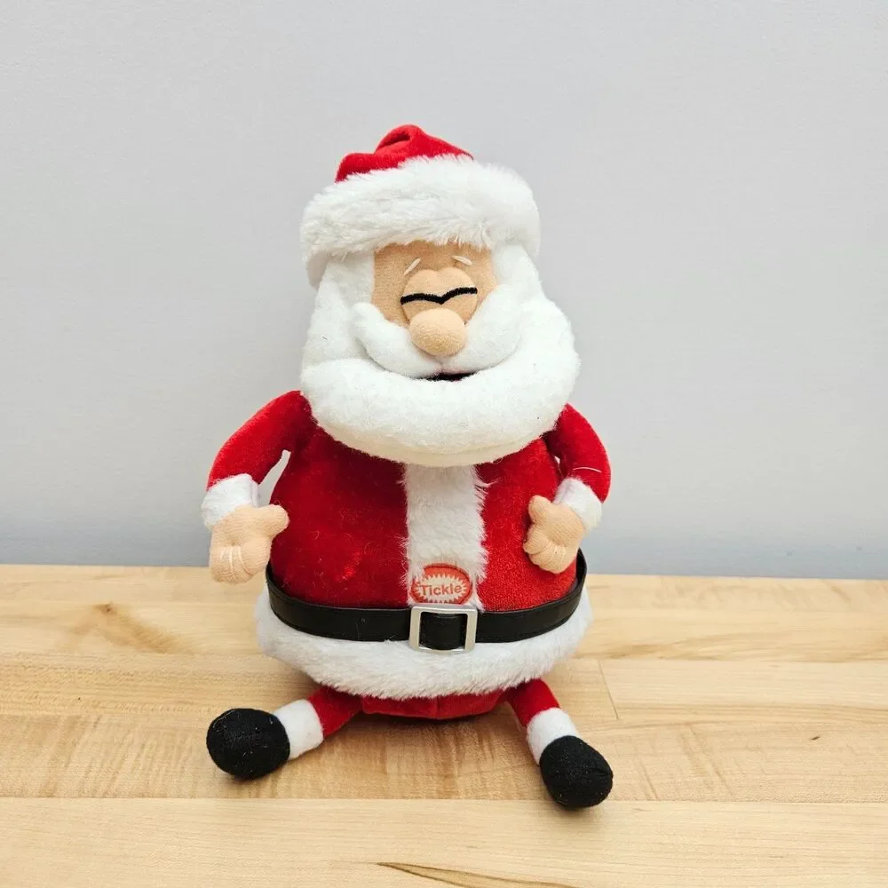 WORKS Tekky Toys 2007 Tickle Santa Claus Animated Plush Laughing VIDEO Christmas